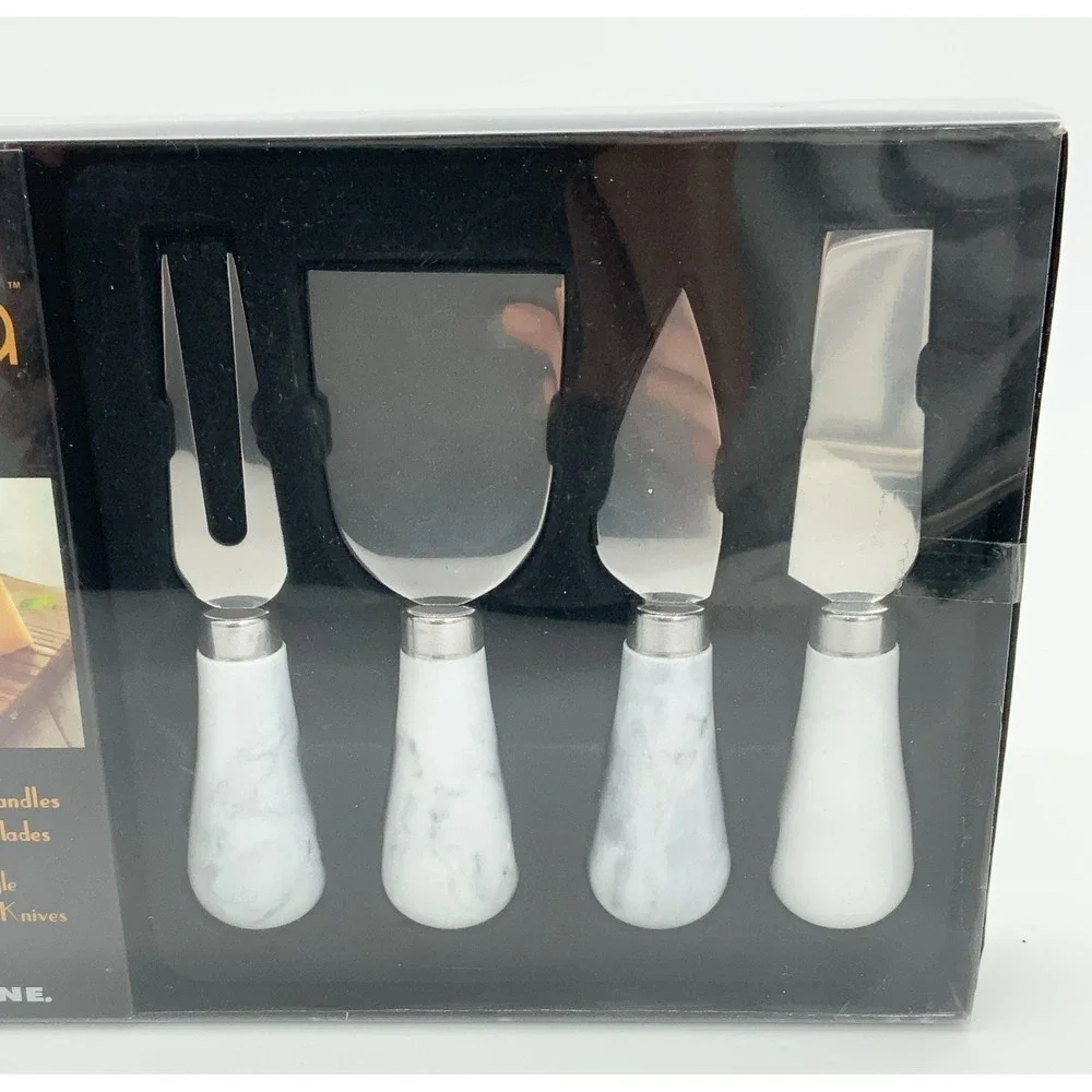 Fromâ  Cheese Knives Set of 4 Polished Marble Handles Cheese Knife‎ Gift Set